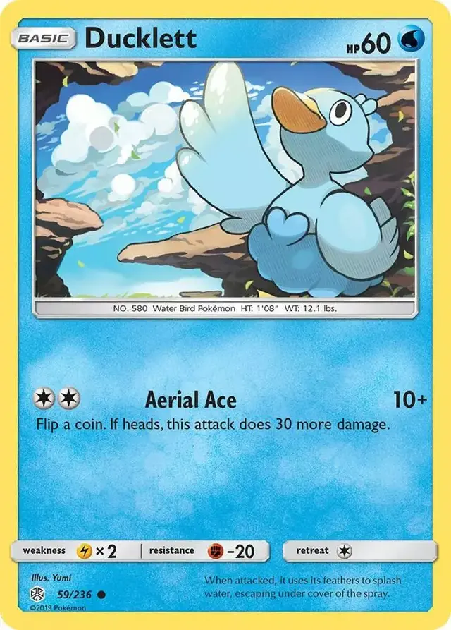Ducklett [Reverse Holo] - Pokemon Cosmic Eclipse #59