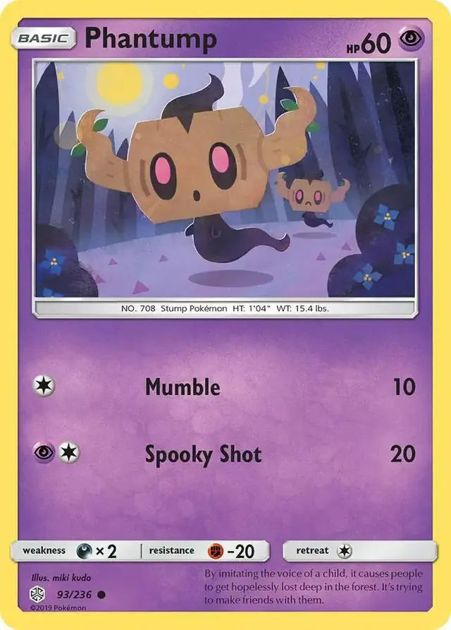 Phantump [Reverse Holo] - Pokemon Cosmic Eclipse #93