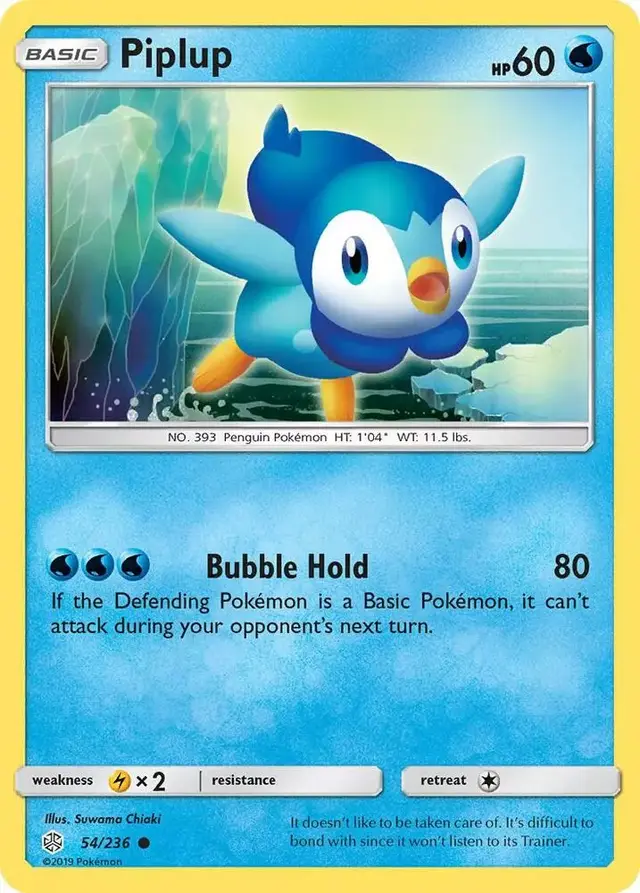 Piplup [Reverse Holo] - Pokemon Cosmic Eclipse #54