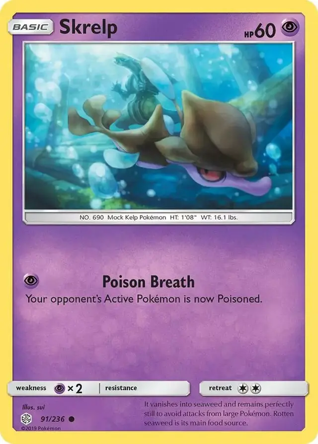 Skrelp [Reverse Holo] - Pokemon Cosmic Eclipse #91