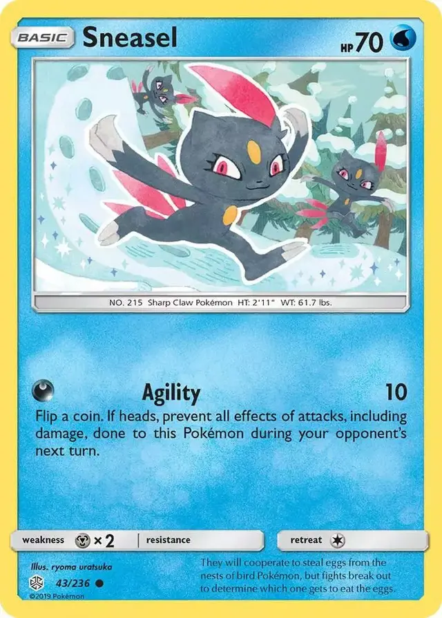 Sneasel [Reverse Holo] - Pokemon Cosmic Eclipse #43