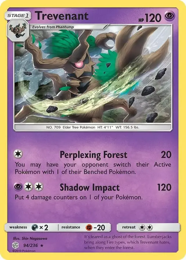 Trevenant [Reverse Holo] - Pokemon Cosmic Eclipse #94