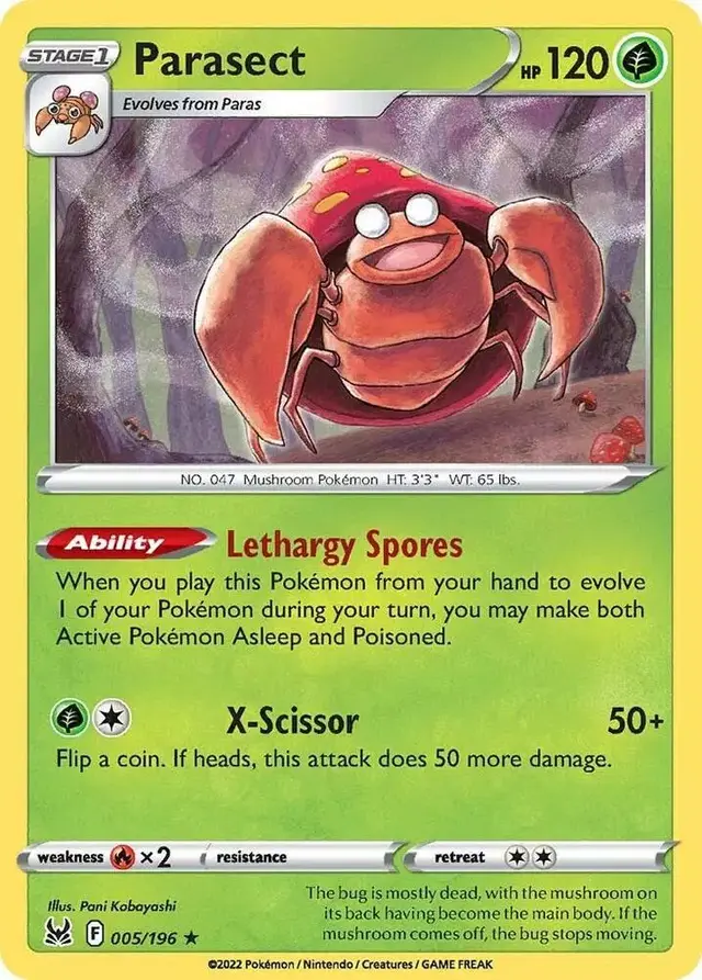 Parasect [Reverse Holo] - Pokemon Lost Origin #5