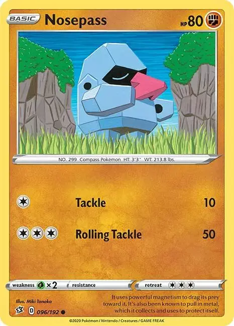 Nosepass [Reverse Holo] - Pokemon Rebel Clash #96