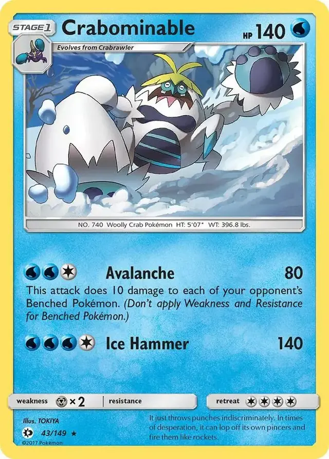 Crabominable [Reverse Holo] - Pokemon Sun & Moon #43