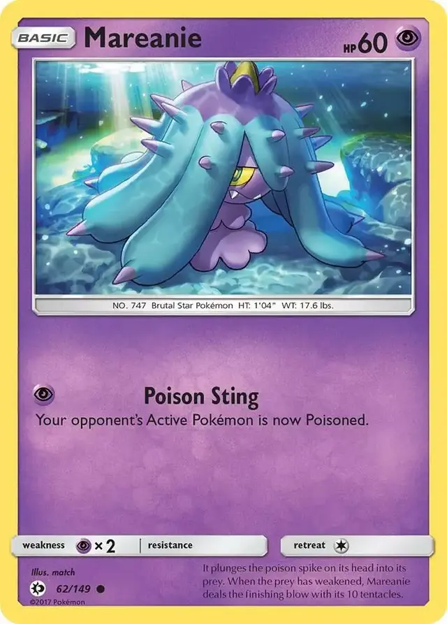 Mareanie [Reverse Holo] - Pokemon Sun & Moon #62