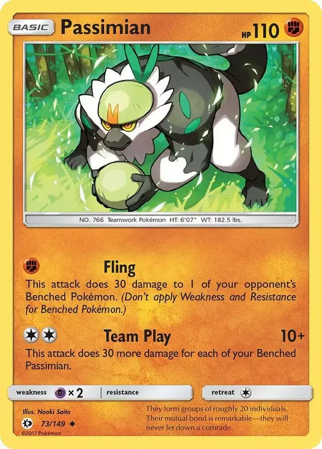 Passimian [Reverse Holo] - Pokemon Sun & Moon #73