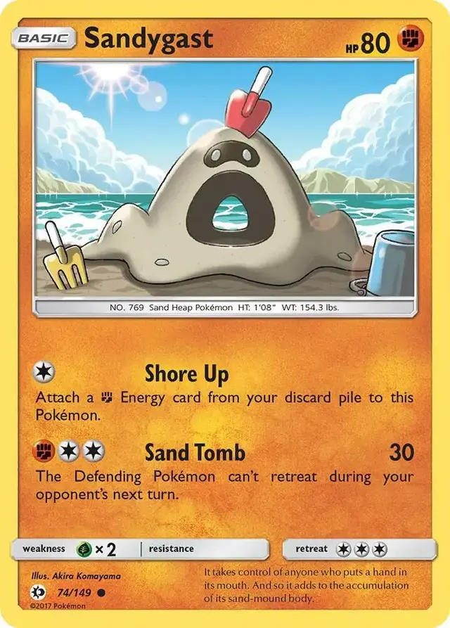 Sandygast [Reverse Holo] - Pokemon Sun & Moon #74