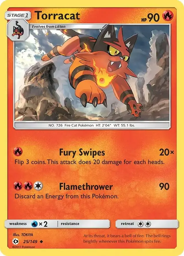 Torracat [Reverse Holo] - Pokemon Sun & Moon #25