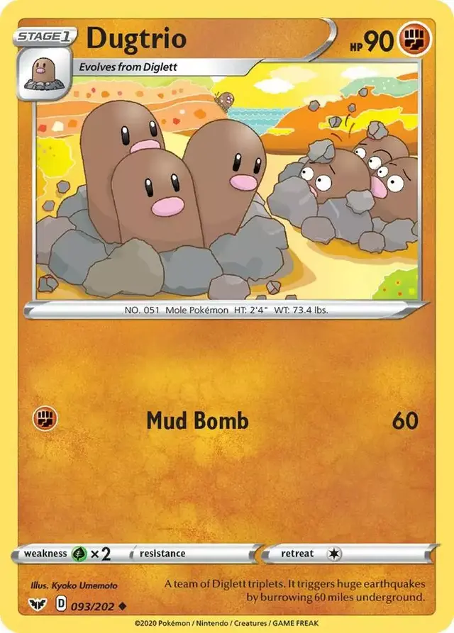 Dugtrio [Reverse Holo] - Pokemon Sword & Shield #93