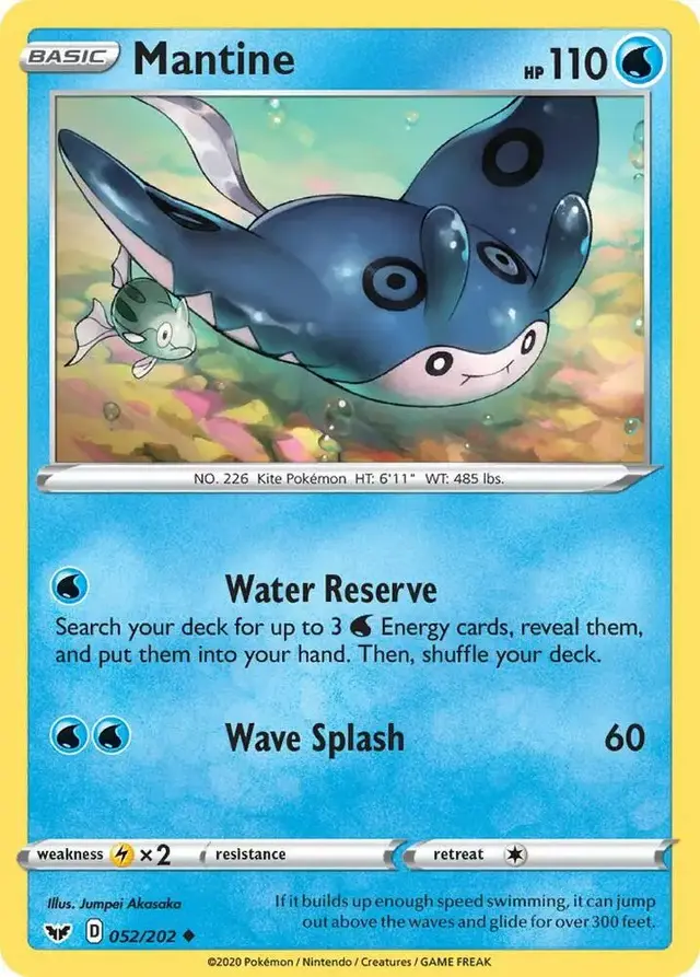 Mantine [Reverse Holo] - Pokemon Sword & Shield #52