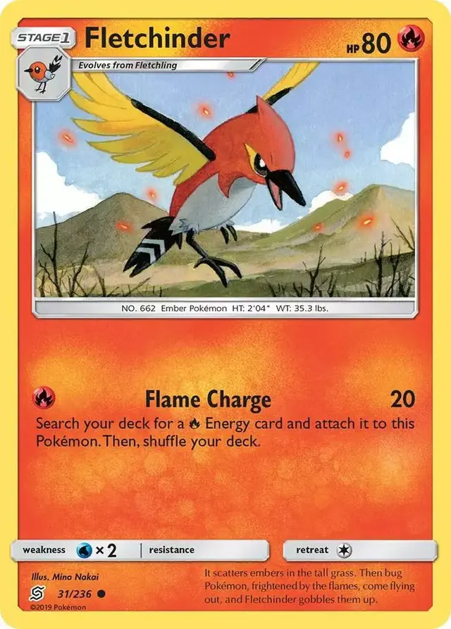 Fletchinder [Reverse Holo] - Pokemon Unified Minds #31
