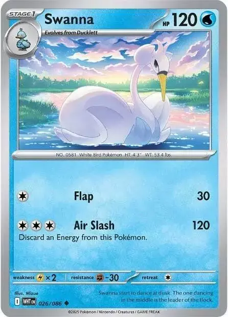 Swanna [Reverse] - Pokemon White Flare #26