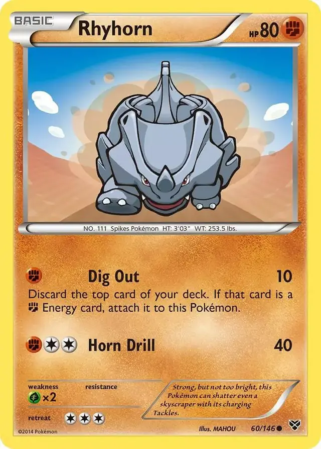 Rhyhorn [Reverse Holo] - Pokemon XY #60