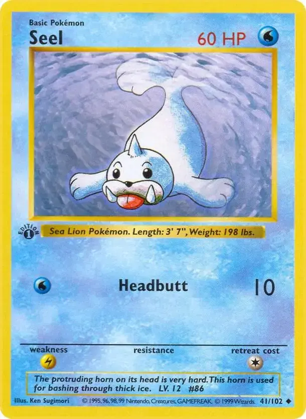 Seel [1st Edition] - Pokemon Base Set #41