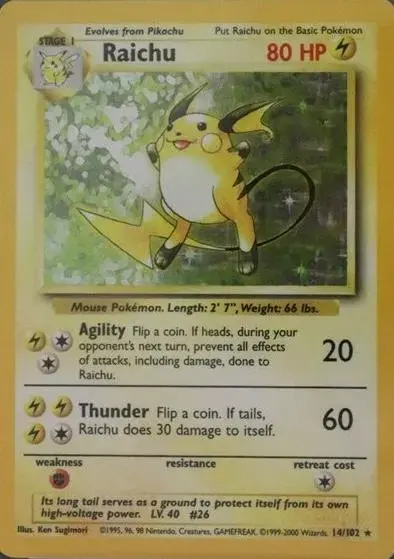 Raichu [1999-2000] - Pokemon Base Set #14
