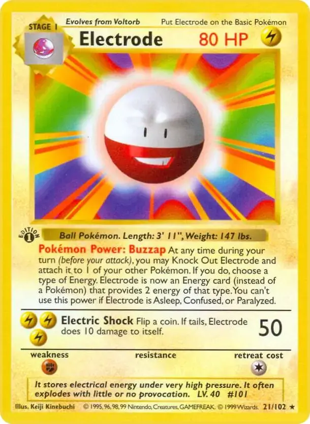 Electrode [1st Edition] - Pokemon Base Set #21