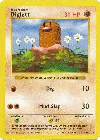 Diglett [Shadowless] - Pokemon Base Set #47