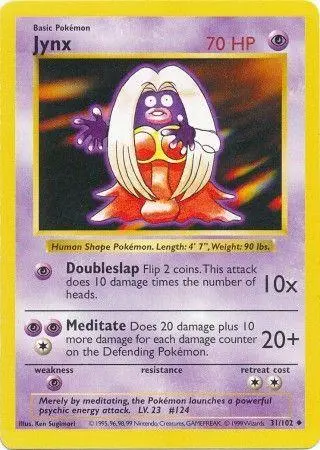 Jynx [Shadowless] - Pokemon Base Set #31 Price & Value ($11.21)