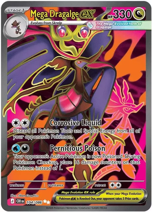Mega Dragalge ex - Pokemon Chaos Rising #104