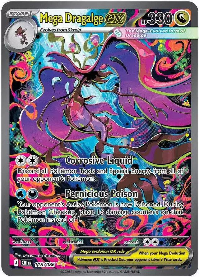Mega Dragalge ex - Pokemon Chaos Rising #118