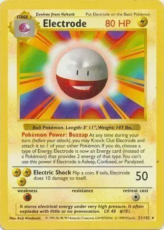 Electrode [Shadowless] - Pokemon Base Set #21
