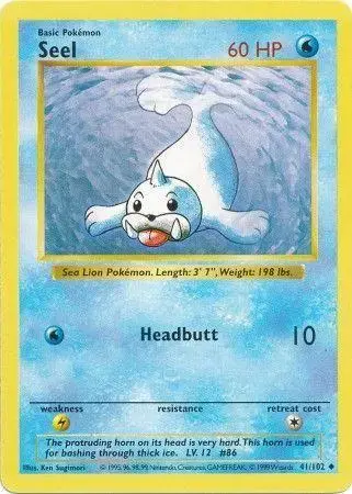 Seel [Shadowless] - Pokemon Base Set #41