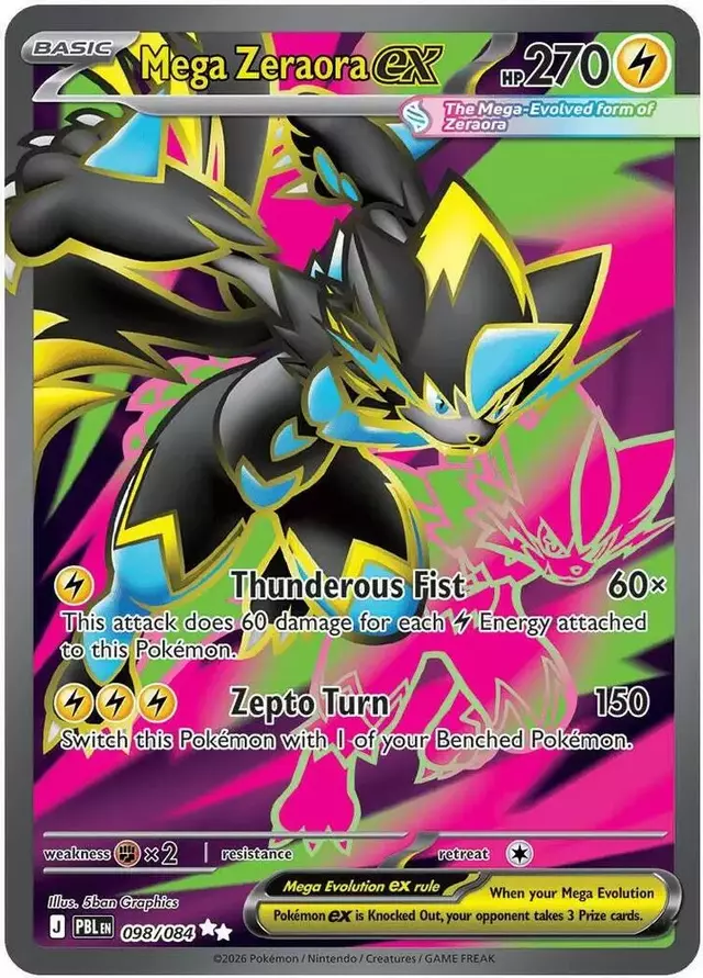 Mega Zeraora ex - Pokemon Pitch Black #98