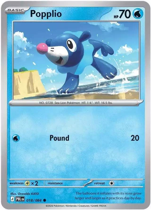 Popplio [Reverse Holo] - Pokemon Pitch Black #18