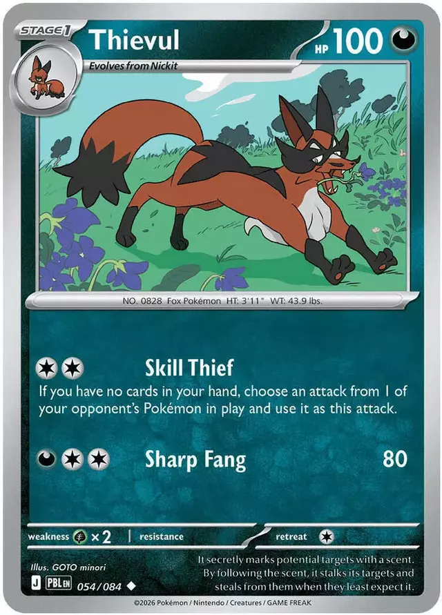 Thievul [Reverse Holo] - Pokemon Pitch Black #54