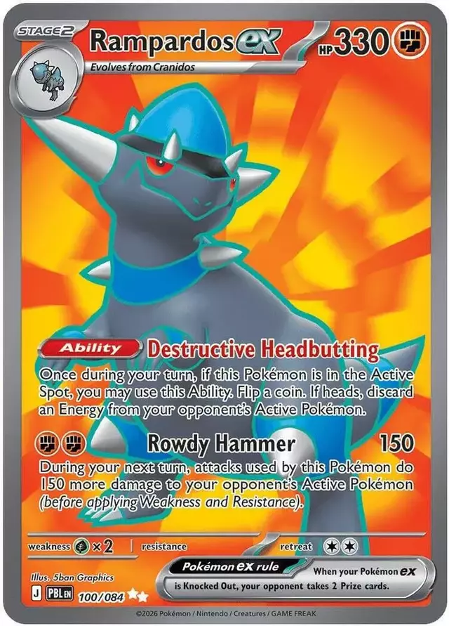 Rampardos ex #100 - Pokemon Pitch Black