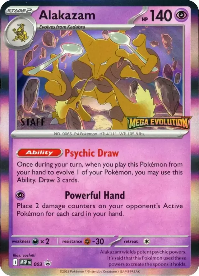 Alakazam - 003 [Staff] - Pokemon Mega Evolution Promo #3