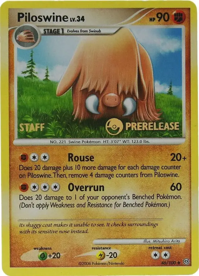 Piloswine [Prerelease Staff] - Pokemon Stormfront #46