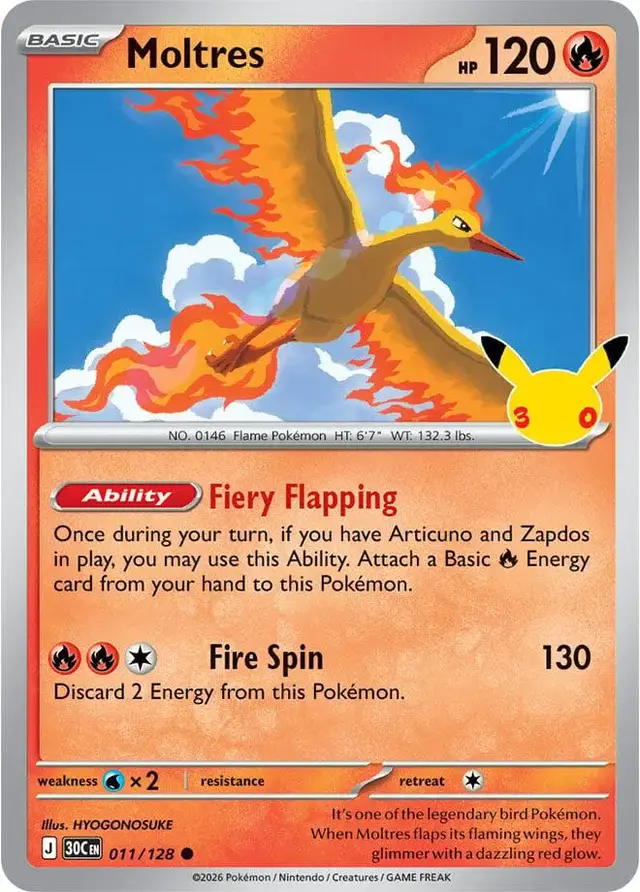 Moltres #11 - Pokemon 30th Celebration