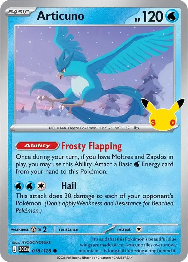 Articuno #18 - Pokemon 30th Celebration