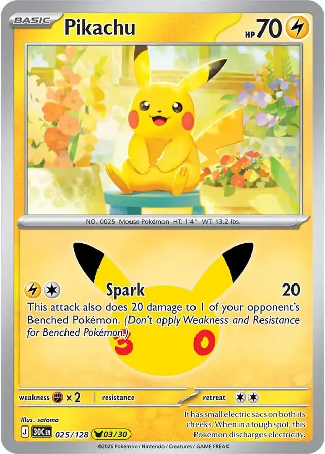 Pikachu #25 - Pokemon 30th Celebration