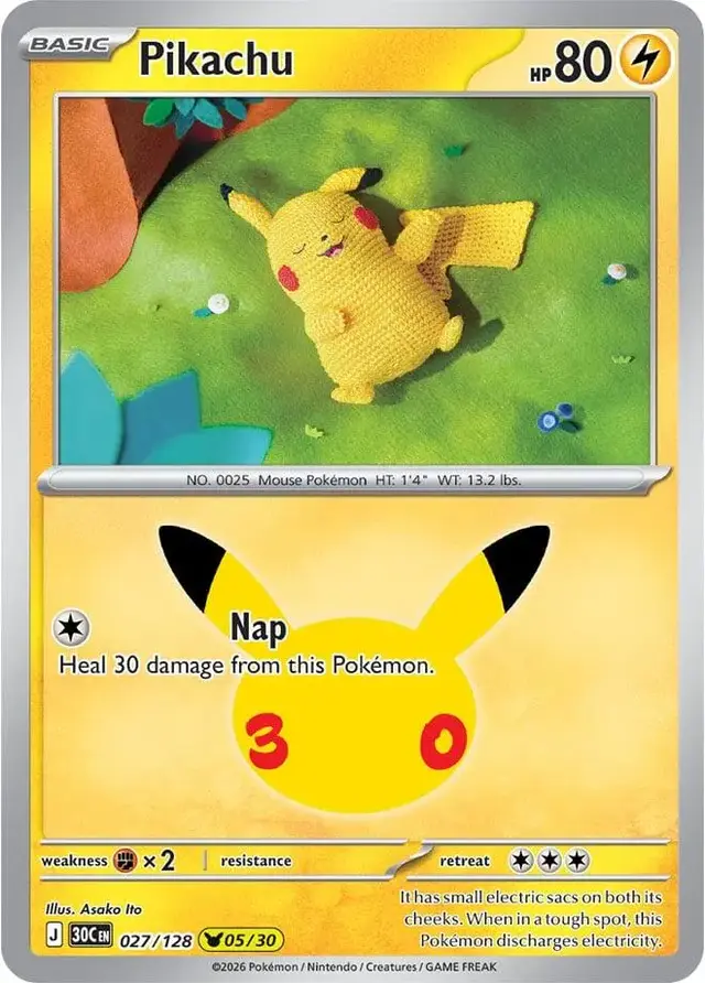 Pikachu #27 - Pokemon 30th Celebration