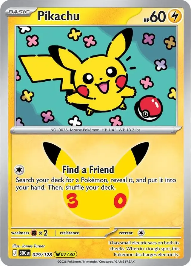 Pikachu #29 - Pokemon 30th Celebration
