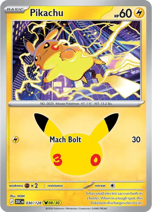 Pikachu #30 - Pokemon 30th Celebration