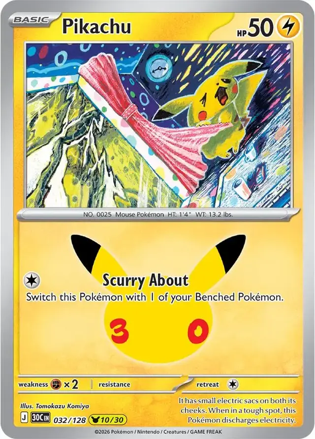 Pikachu #32 - Pokemon 30th Celebration