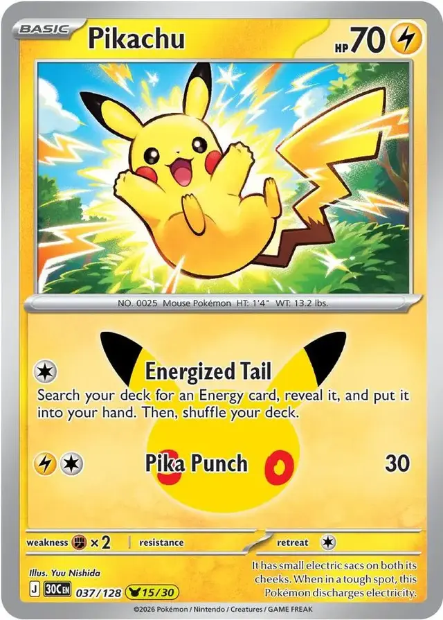 Pikachu #37 - Pokemon 30th Celebration