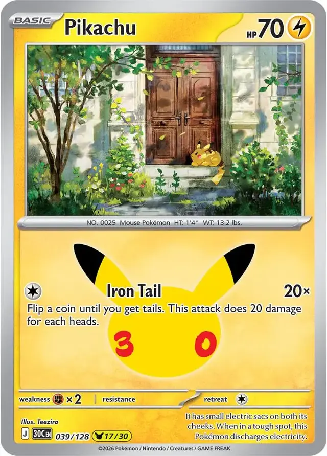 Pikachu #39 - Pokemon 30th Celebration