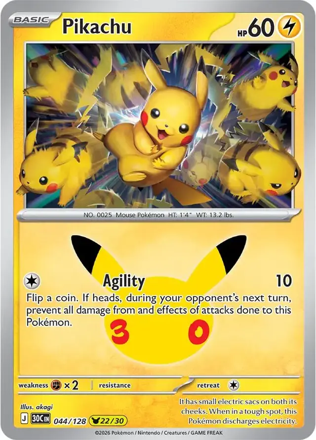 Pikachu #44 - Pokemon 30th Celebration