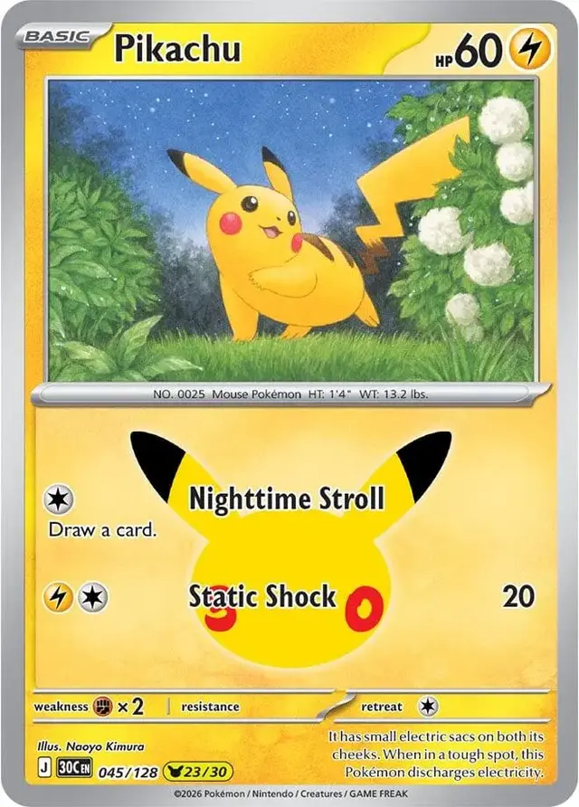 Pikachu #45 - Pokemon 30th Celebration