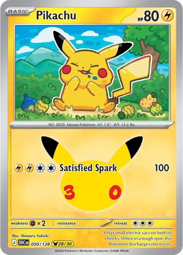 Pikachu #50 - Pokemon 30th Celebration