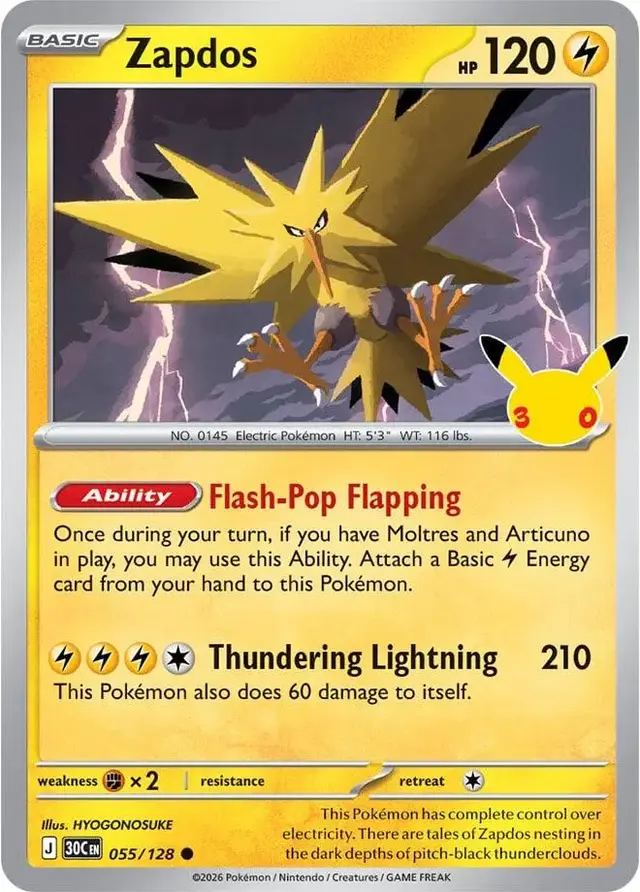 Zapdos #55 - Pokemon 30th Celebration