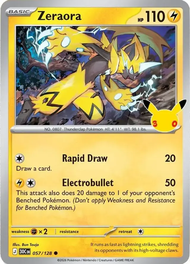 Zeraora #57 - Pokemon 30th Celebration