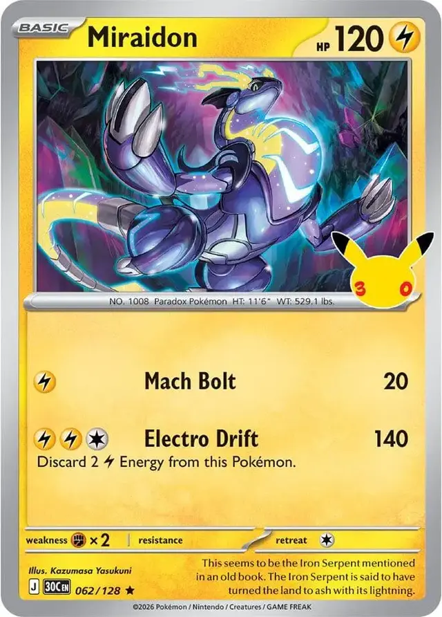 Miraidon #62 - Pokemon 30th Celebration