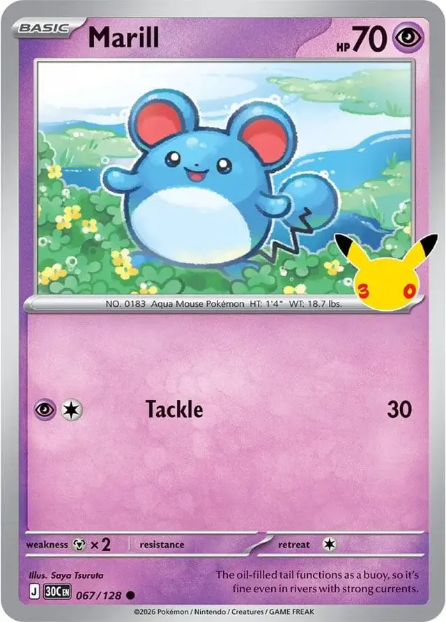 Marill #67 - Pokemon 30th Celebration