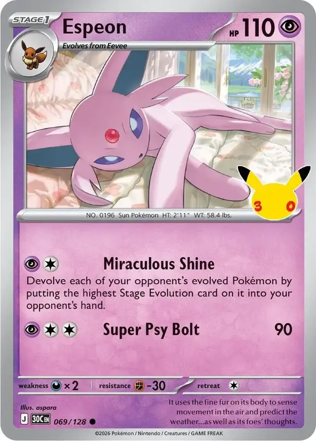 Espeon #69 - Pokemon 30th Celebration